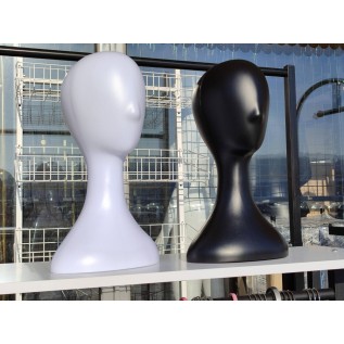 Манекен голови під шапку, шарф (вис.395мм. об'єм 520мм. білий, чорний)